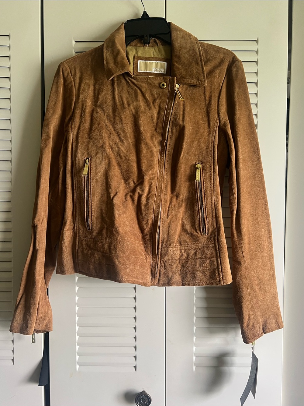 Michael Kors Cognac Moto Jacket - Size Large - New With Tags